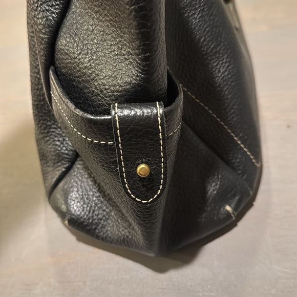 Claudia Firenze Italian Pebble Leather Handbag Authentic - Black - Made in Italy - Picture 7 of 12